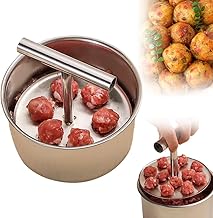 Stainless Steel Meatball Maker, 6/12 Holes Meatball Shaper, Manual Chopping Ball Shaper, Practical Kitchen Aid for Perfect Meatballs for Easy and Quick Preparation (6 Holes)