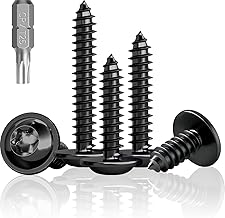 Pack of 100 Black Flat Head Screws M5 x 40 mm Rounded Head Screws Wood, A2 V2A Black Wood Screws Stainless Steel Black Screws for Acoustic Panels, Torx Flat Head Screws