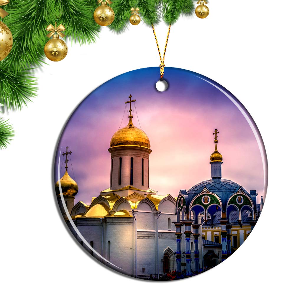 Umsufa Russia Sergeev Posad Christmas Ornaments Tree Pendant Decorative Ceramic Sheet Travel Souvenir