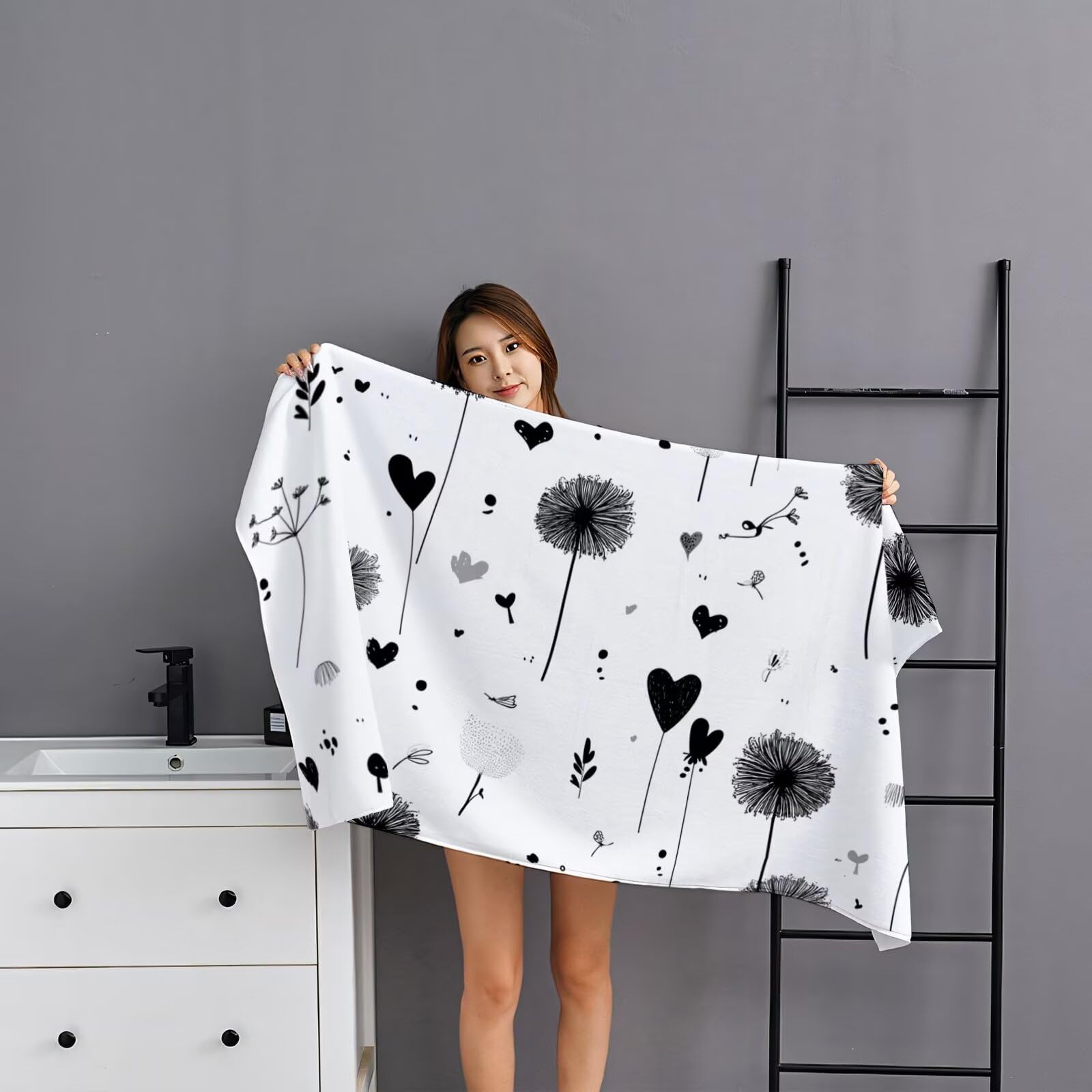2 szt., bardzo duże 100 x 220 cm, gładki, szybkoschnący ręcznik z mikrofibry, bez piasku, plażowy, lekki podróżny, kompaktowy ręcznik kempingowy z torbą do przechowywania, chłonny, dla kobiet