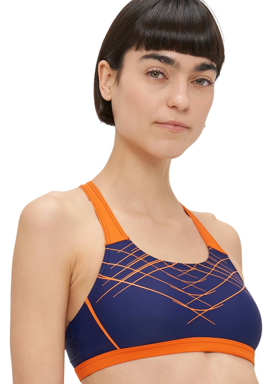 ARENA Costume Bikini 2 Pezzi A Fascia Donna Piscina Nuoto Proposal Blu Arancio Taglia 40 ITA