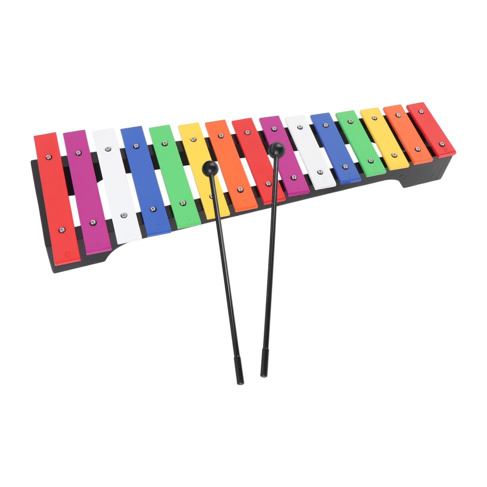 Xylophone en Bois, 15 Notes en Aluminium coloré, Instrument de Percussion Glockenspiel avec Base en Pin Robuste, 2 Maillets, Sac de Rangement pour Débutants, Enfants, éducation Musicale à la