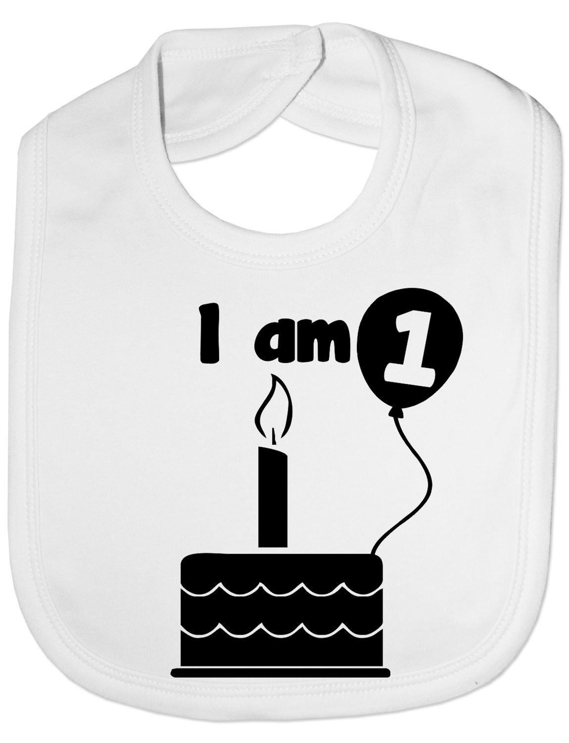 Print4U I Am One 1st Birthday Funny Feeding Bib Present White