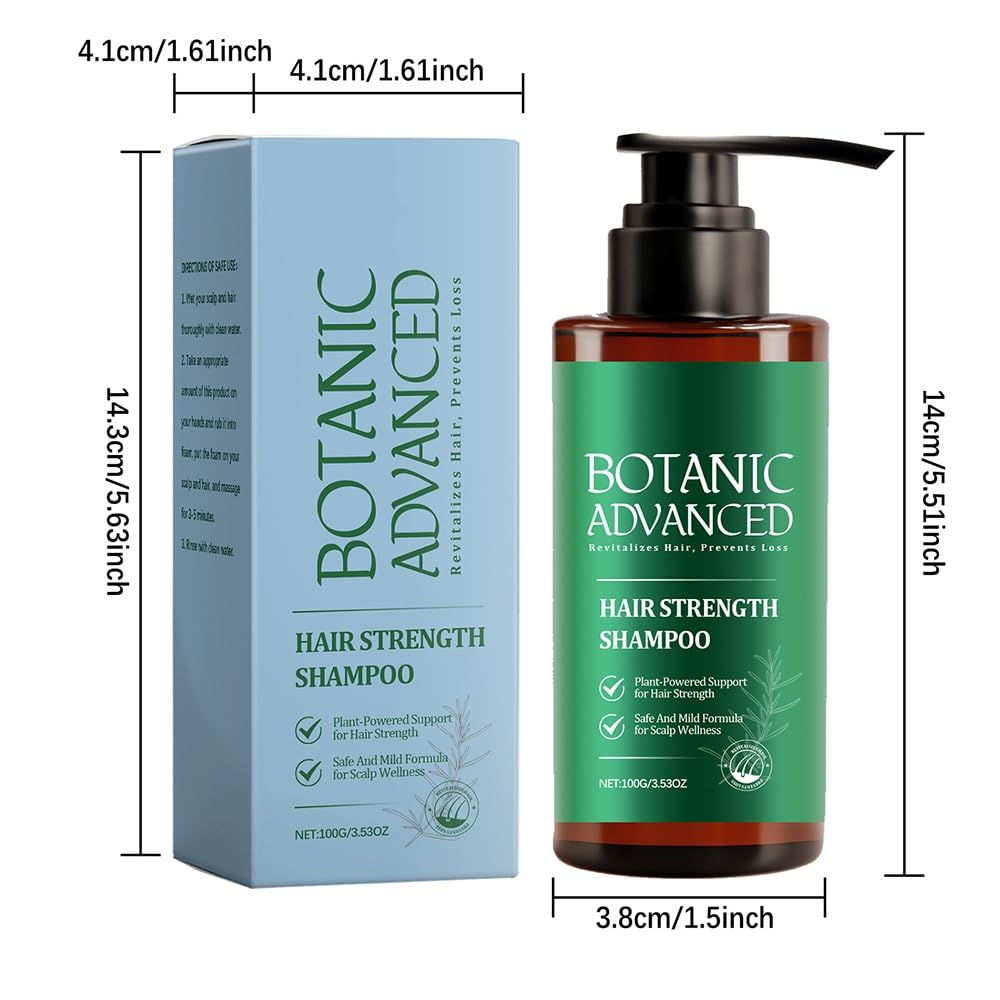 Botanic Champú hidratante fortalecedor voluminizador, limpiador suave for cabello saludable, sedoso y esponjoso(2PCS)