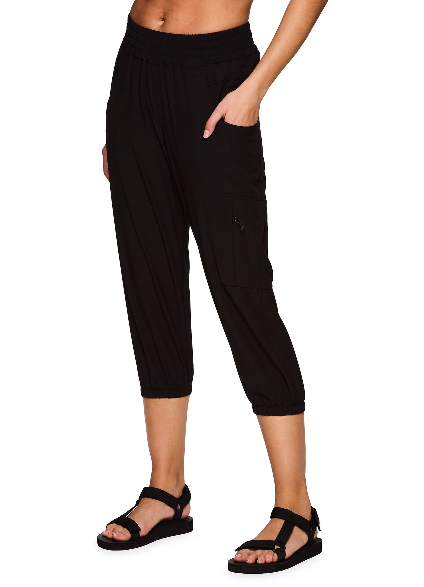 Avalanche Women's Hiking Casual Quick Drying Ripstop Cargo Capri Pant Cargo Black M