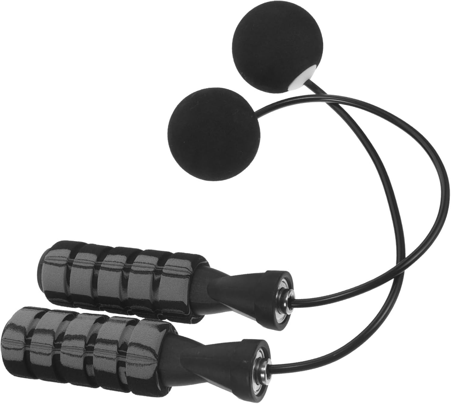1 Pair Cordless Weighted Jump Rope for Fitness Mute Skipping Rope with Ball for Indoor Exercise Slimming Workout Durable Wear Material Portable and Convenient for All Ages