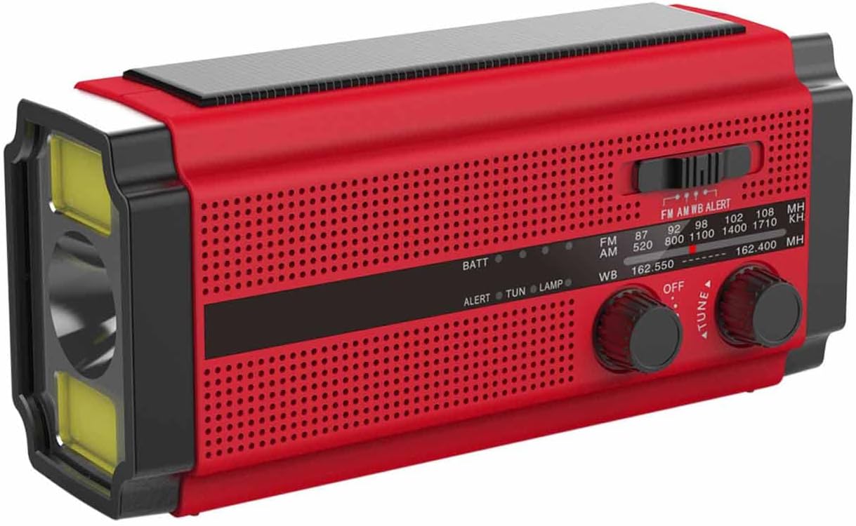 WUXICHEN Emergency Radio Hand Crank Solar AM/FM/SW/NOAA
