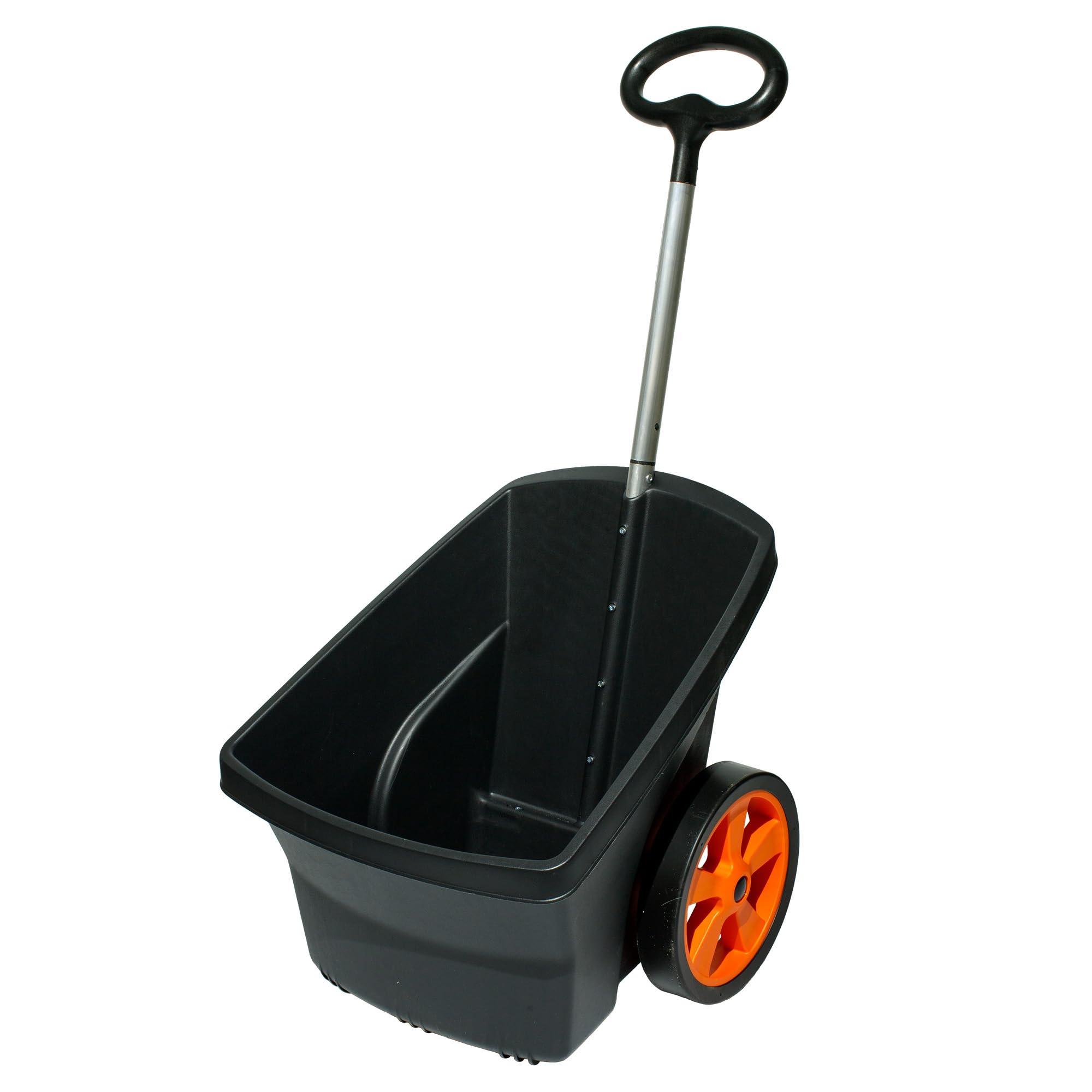 Schubkarre 2 Räder - Gartentrolley Kunststoff - Gartenwagen Transportwagen - Gartenkarre für Laub, Abfall - Belastbarkeit bis 50 kg, Fassungsvermögen 67 L - Schwarz