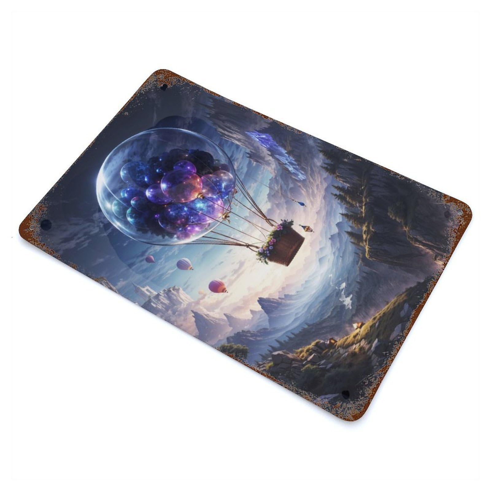 Aloft in The Valley Rusty Metal Tin Sign 11.8"x7.9", Ideal for Pub, Kitchen And Man Cave Decor