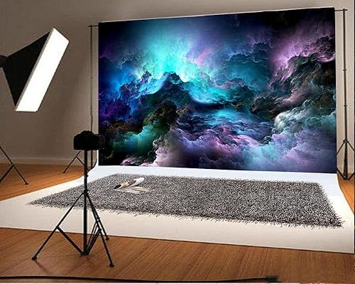 Miniatura 3 de AOFOTO Telón de fondo de nebulosa galaxia misteriosa de 10 x 7 pies, mares de nube, fondo de fotografía de universo, espacio exterior, abstracto,