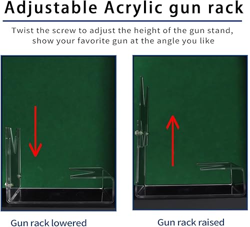 Miniatura 3 de COMSREV 2 Handgun Pistol Revolver Gun Display Case Wall Mount Lockable Black Felt Wood Cabinet w 98% UV Protection Acrylic Clear Door Gun Shadow Box