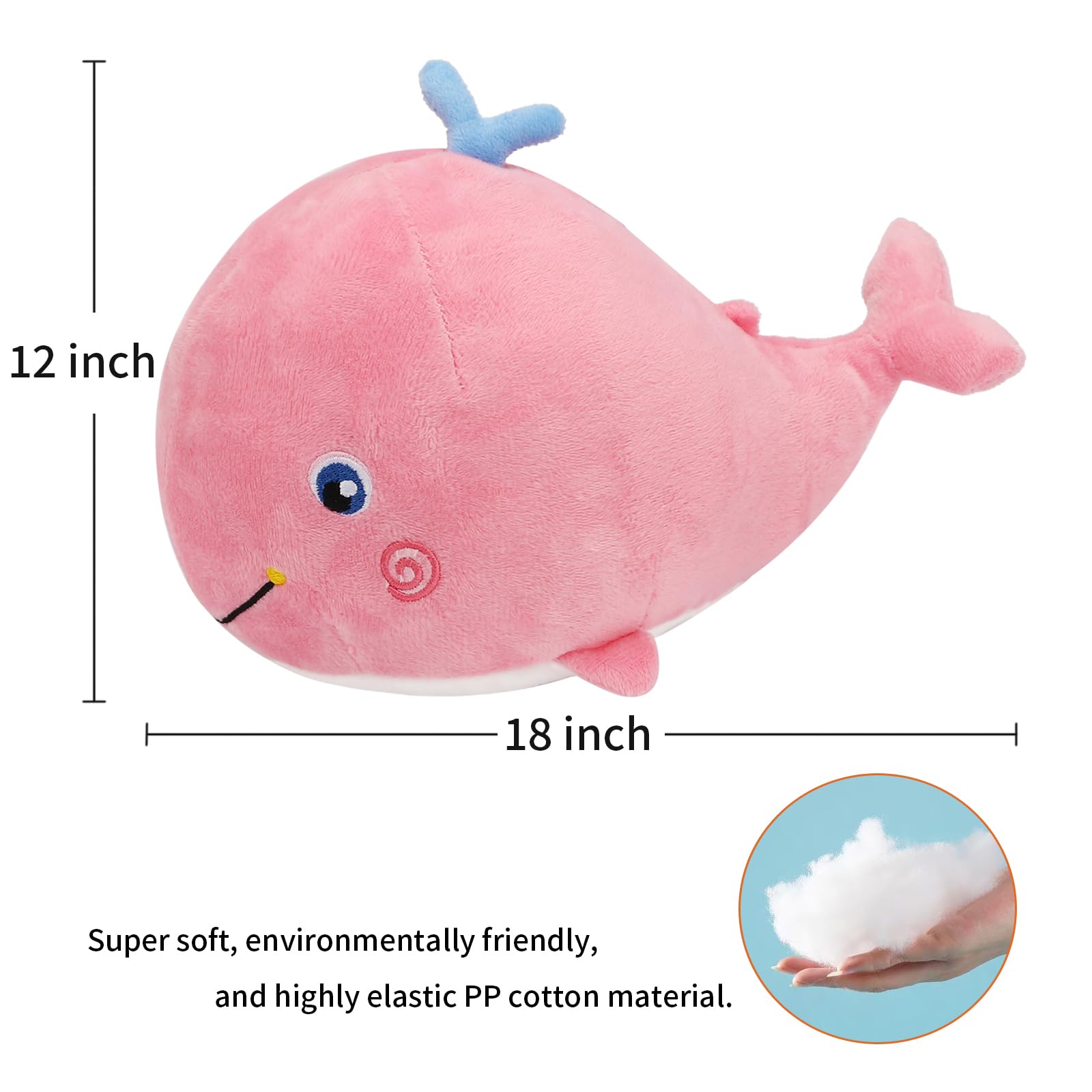 Amazon.co.jp: MUPI 潮吹きクジラ ぬいぐるみ ぬいぐるみ クッション