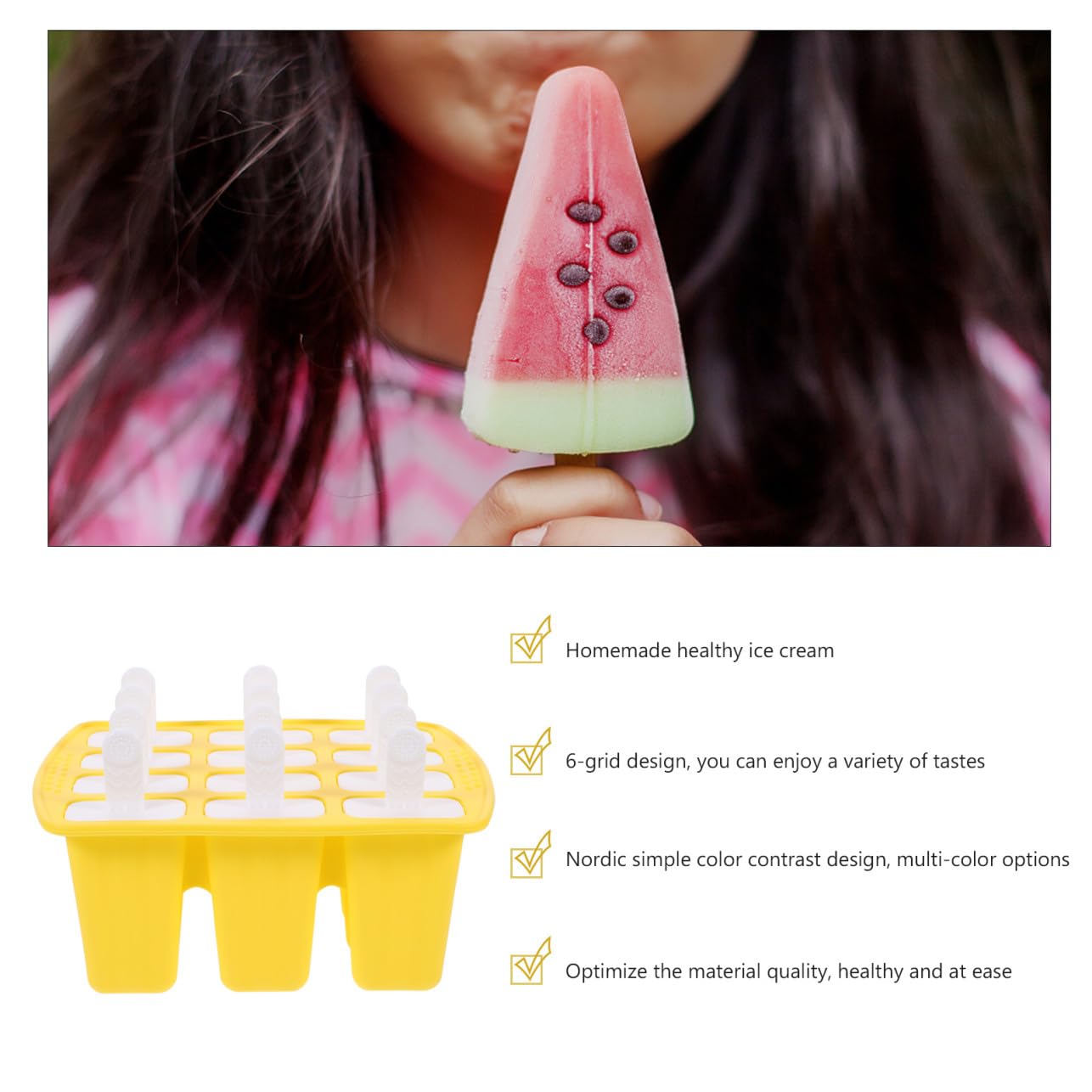 Moule à Glaçons en Silicone Jaune 12 Grilles pour Glace Maison
