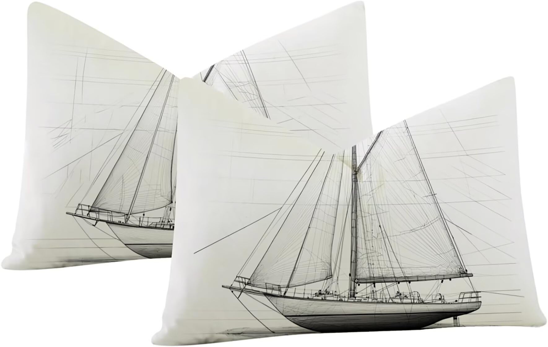 Housse de coussin en velours de qualité supérieure blanc 50x90cm imprimé double face