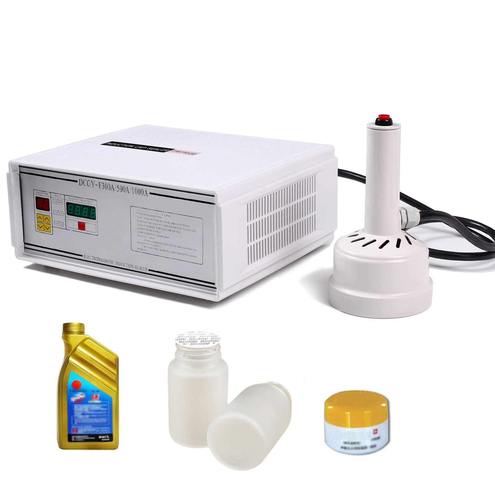 Scelleuse à Induction Portable Bouchons de Bouteilles avec Compteur, de thermoscellage Manuelle de 20 à 100 mm contenants en Plastique et en Verre