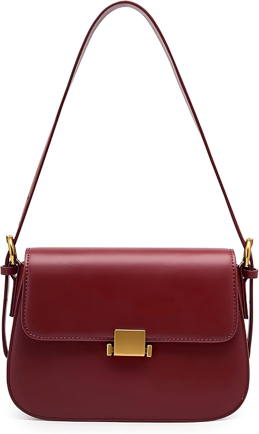 Zecmos Womens Shoulder Bag Genuine Leather Purses for Women Real Leather Crossbody Bags Small Handbag Clutch Purse