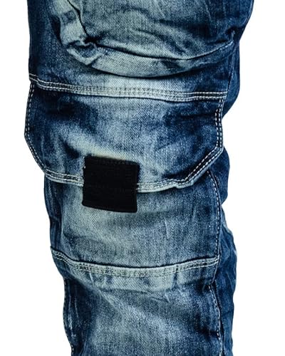 Broadway | Men's X-Ray Fashion Skinny Denim Jeans With Knee Pocket | Dark Blue | 32 X 32 #TOP2