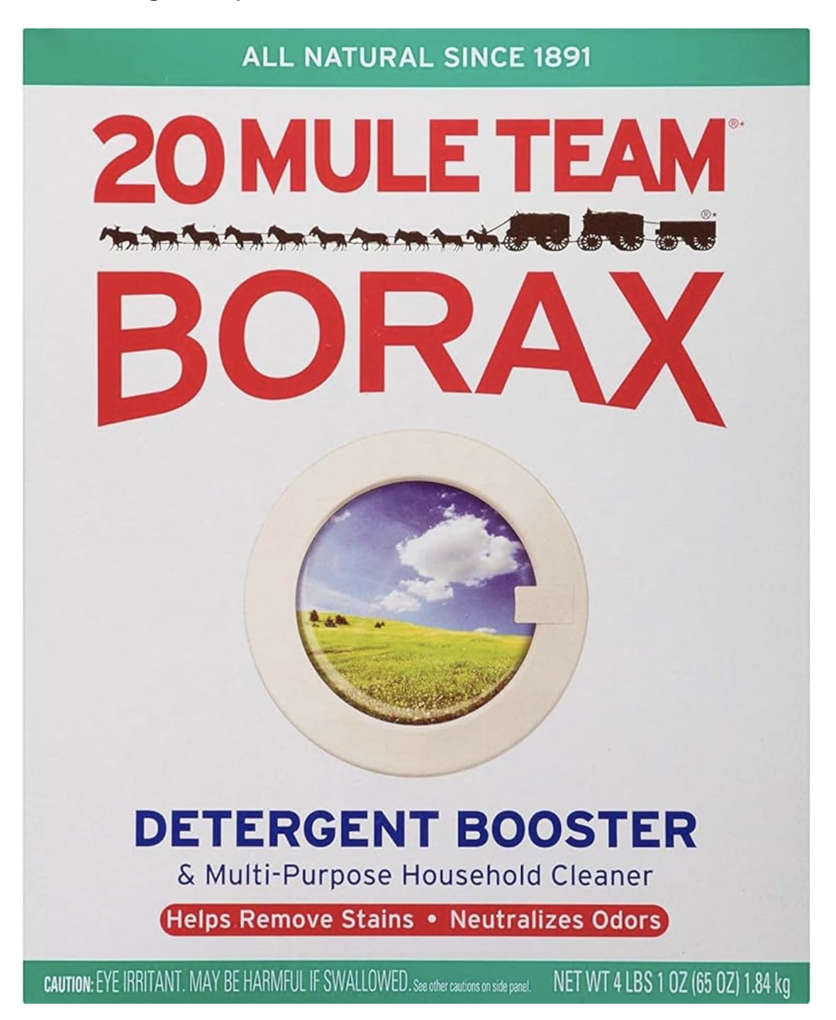 Borax 20 Mule Team Detergent Booster, 65 Oz. (4LB)