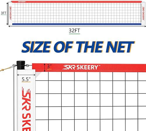 Miniatura 2 de Juego de red de voleibol resistente al aire libre, diseño antideslizante, postes de aluminio ajustables, red de voleibol portátil para patio