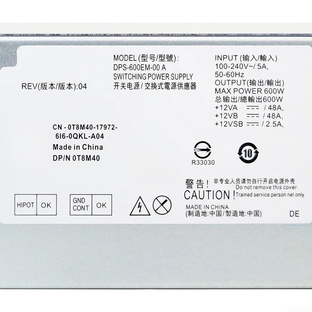600W PSU DPS-600EM-00 - Custodia in metallo per Dell 5040 7040