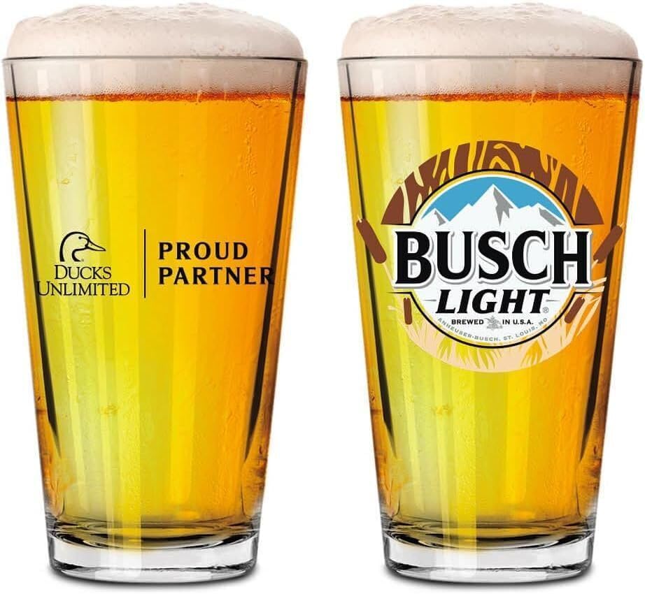 Busch Light Hunting Fishing & Outdoors Camo Pint Glass- Set of 4