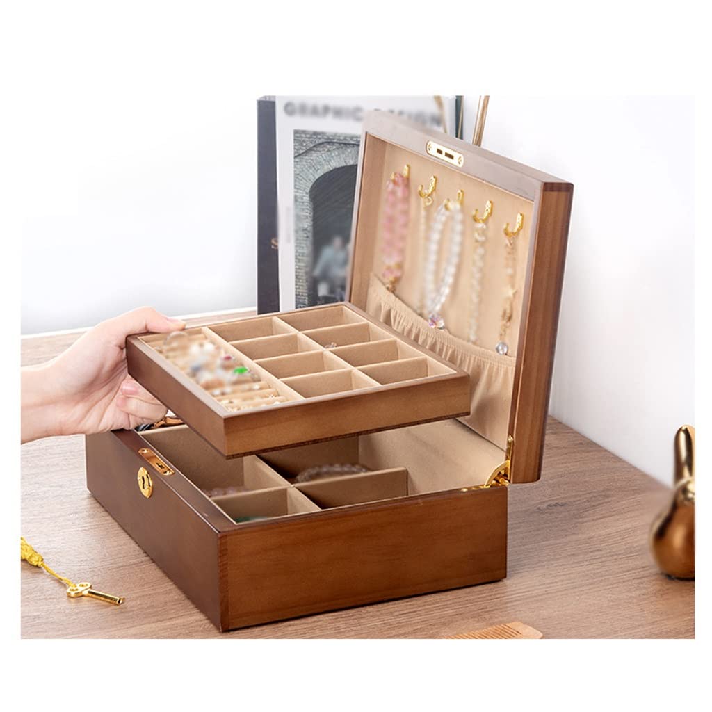 Pudełko na biżuterię organizer vintage drewniane pudełko na biżuterię pudełko do przechowywania naszyjnik kolczyki kolczyki zegarek sznurek ręcznie biżuteria drewniany organizer na biżuterię