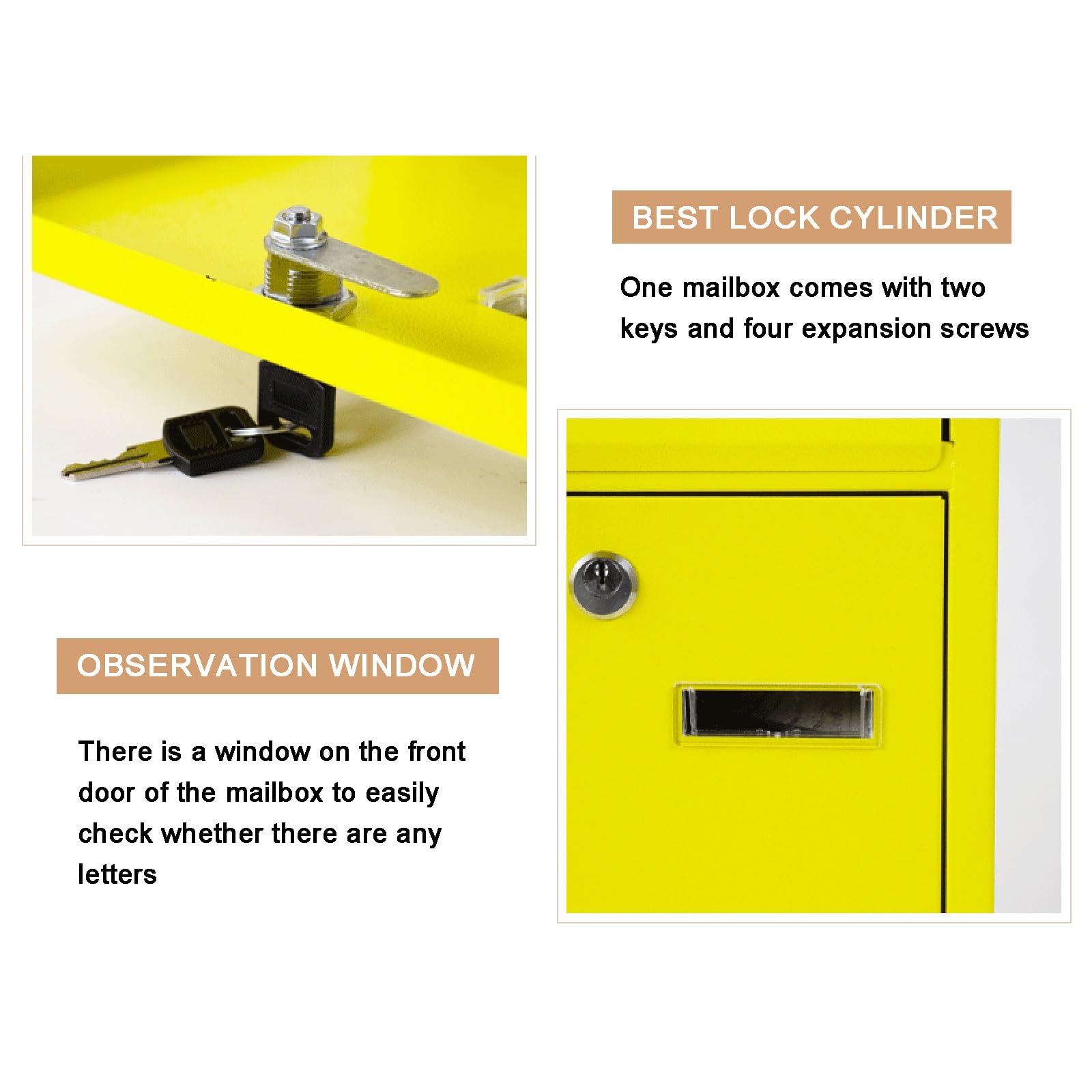 Large Capacity Mailboxes with Combination Lock, Mailboxes for Outside with Slot for Envelope, Wall Mount Mail Box, Weatherproof(Blue)