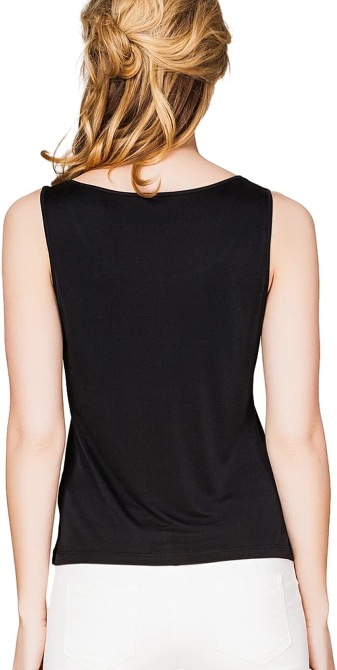 METWAY Womens Silk Tank Tops/Mulberry Silk Sleeveless Blouses/Summer Real Silk Sleeveless T-Shirt - Image 3