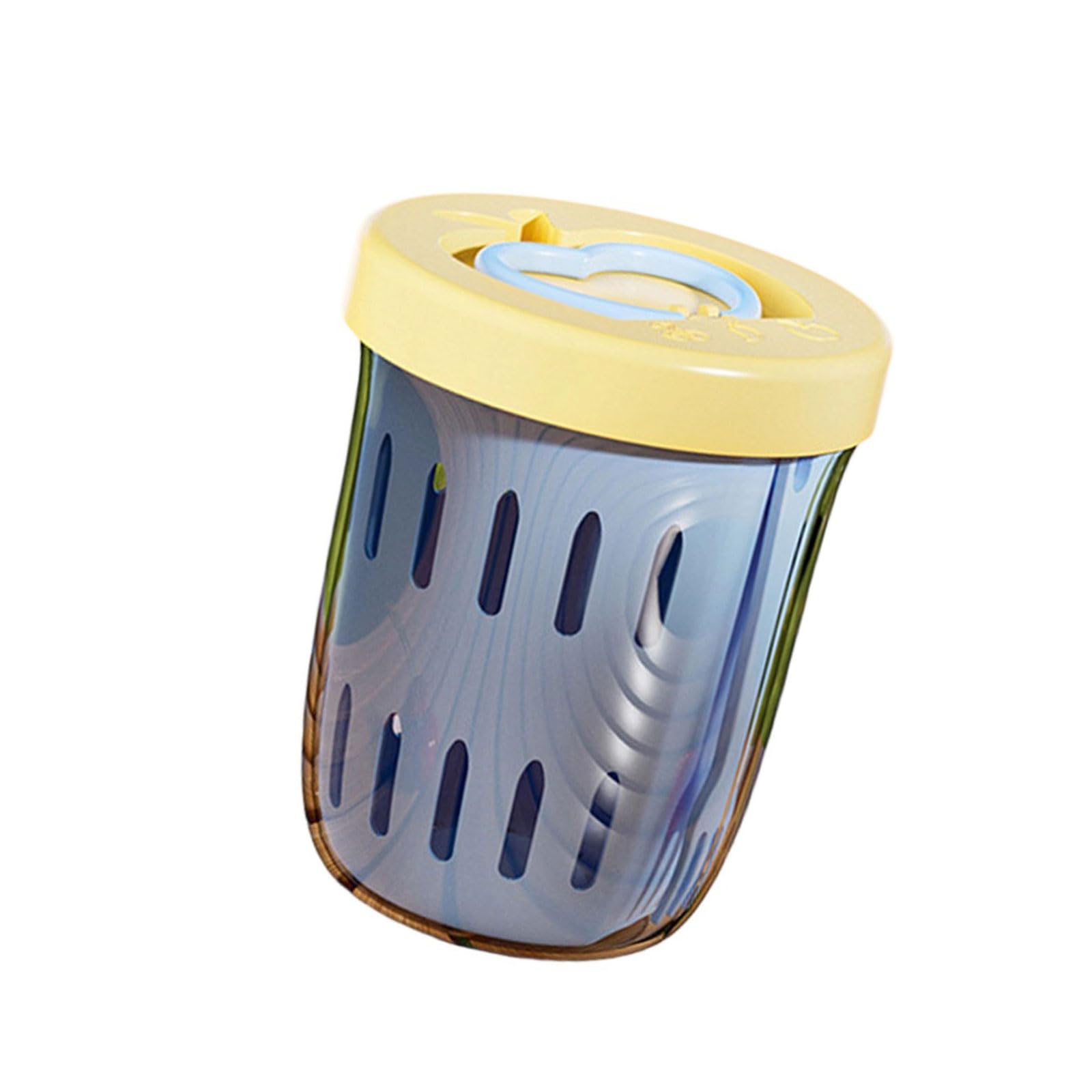 Qusinfc Meal Preparation Container with Drainage Holes Food Preservations Systems Nonslip Base Ergonomic Handle for Daily Use Double Layer Salad Cup with Drain Basket