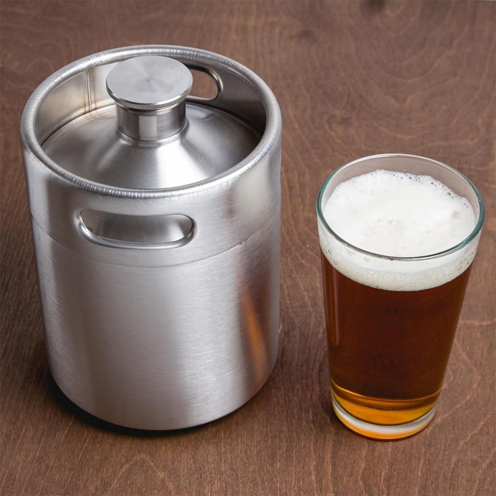 CKSEKD 1 Pz in Acciaio Inox 2L 3.6L 4L 5L Mini Barile di Birra Growler Commestibile Barile di Birra Acciaio La Scelta Migliore for La Birra Fatta in Casa Barile (Size : 5L 17.5x29.5cm)
