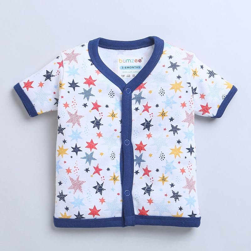 BUMZEE Peb9015 Jungen Jablas mit halben Ärmeln, Marineblau und Weiß, 3 Stück