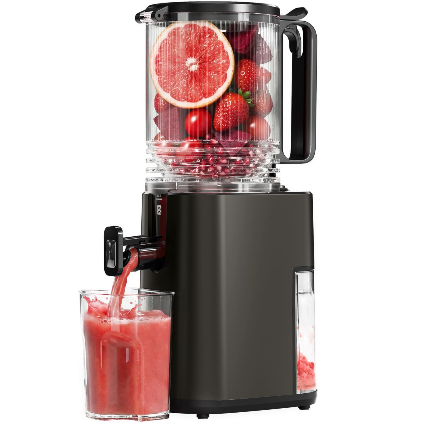 Cold Press Juicer 5 5inch Wide Feed Chute Juicer Extractor Machine Slow Masticating Juicer for Whole Vegetables Fruits