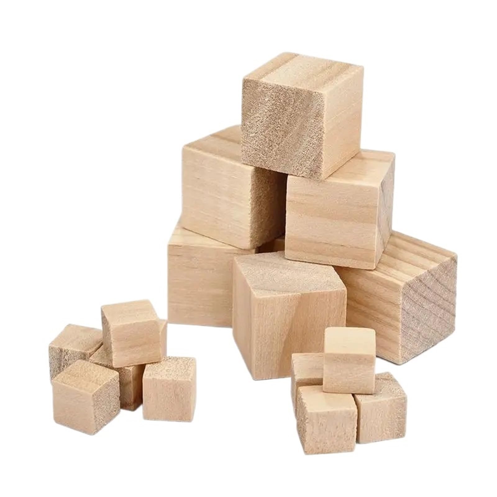 LSNNMU 500 Pcs 10mm Unfinished Wooden Cubes Square Blocks Ornaments for Crafts Alphabet Number Or Puzzles Making for Crafts