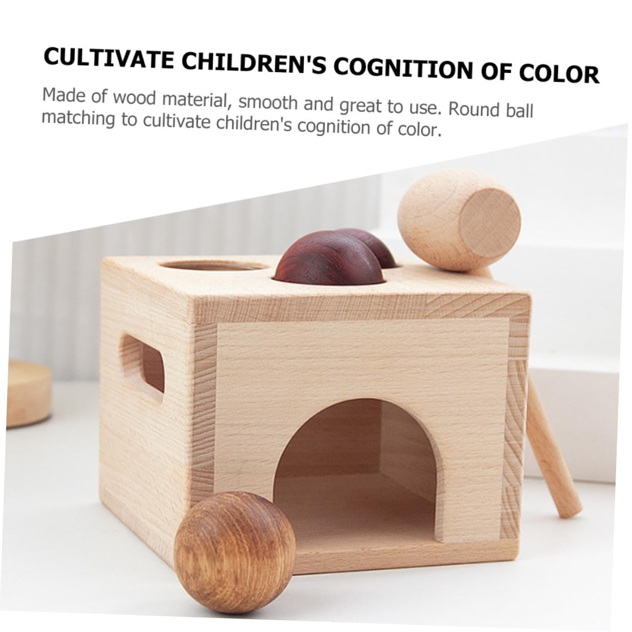 ifundom Gioco Montessori in Legno per Bambini Set Cassa Martello per Sviluppo Coordinazione Mano-Occhio e Abilità Sociali Educative