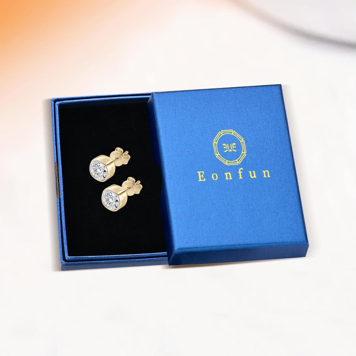 1CT Cushion Moissanite Stud Earrings, D Color 6x6mmmm Cushion Cut Moissanite, 925 Sterling Silver Stud Earrings for Women or Men Birthday Gifts - Image 5