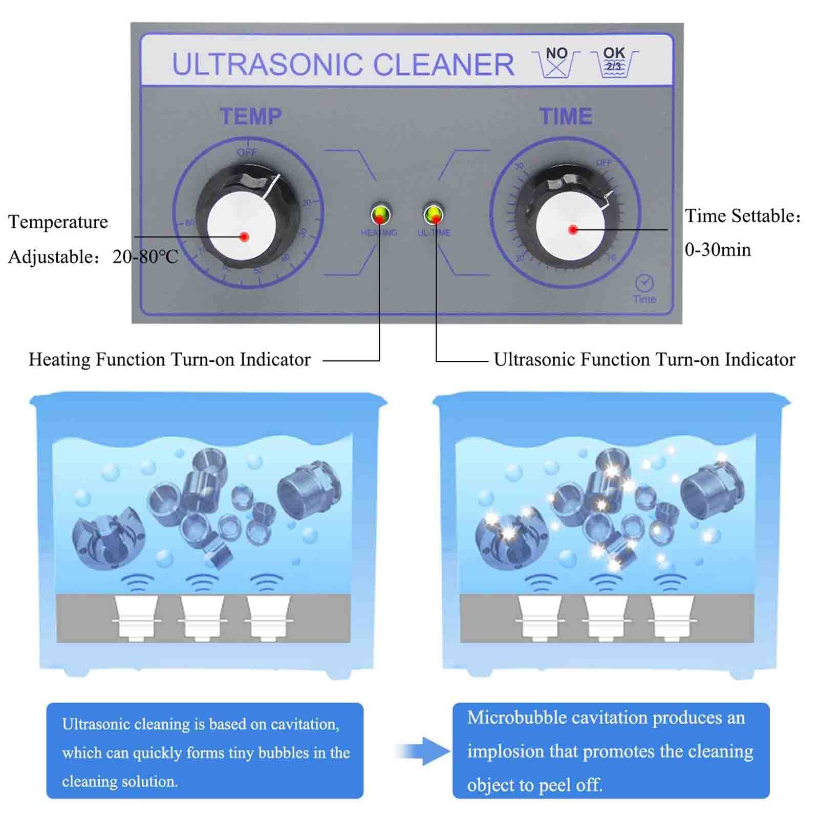 Pulitore a ultrasuoni Sistema di Pulizia per Dischi in Vinile riscaldati da 200 W Pulitore a ultrasuoni per Dischi in Vinile da 6 Litri 4 Pezzi Pulizia LP bifacciale a Rotazione Automatica u