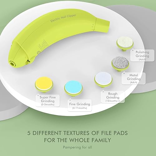 Miniatura 4 de ANGELBLISS - Cortador de uñas eléctrico para bebés, con cubierta de molienda y luz LED, kit de lima de uñas para recién nacidos, niños pequeños o