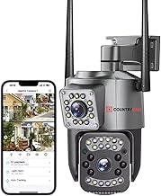 6MP (3MP+3MP) 1080P Dual Lens Dual View Outdoor WiFi CCTV Camera | 360° PTZ, Color Night Vision, Motion Detection, Two-Way Audio, IP66 Weatherproof & 128 GB SD Card Support (Not Included)