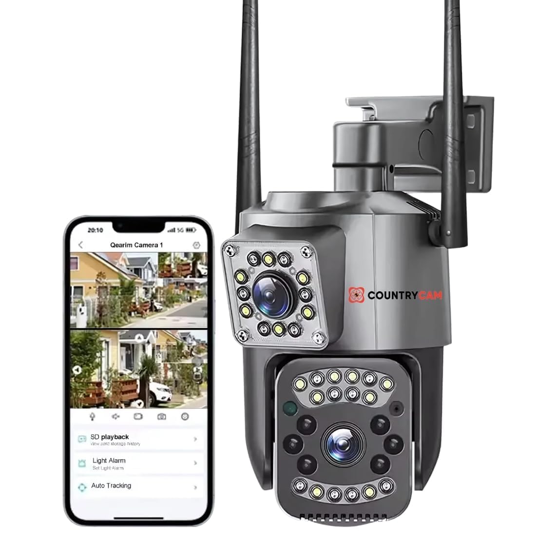 COUNTRYCAM 6MP (3MP+3MP) 1080P Dual Lens Dual View Outdoor WiFi CCTV Camera | 360° PTZ, Color Night Vision, Motion Detection, Two-Way Audio, IP66 Weatherproof & 128 GB SD Card Support (Not Included)-image-34
