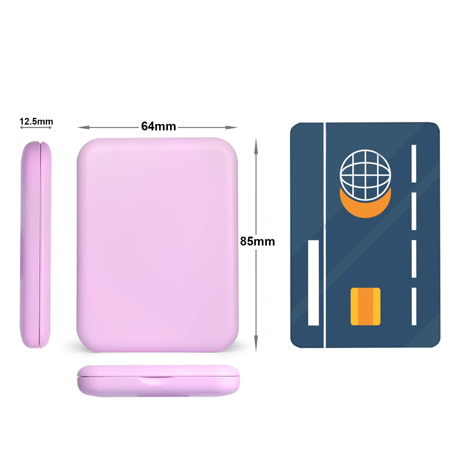 WOBSION Specchio Portatile con Luce LED per Viaggio,Pieghevole Specchietto da Borsetta di 1x/3x Ingranditore,Piccolo Mirror per Trucco con Interruttore Magnetico,a Regalo,Viola