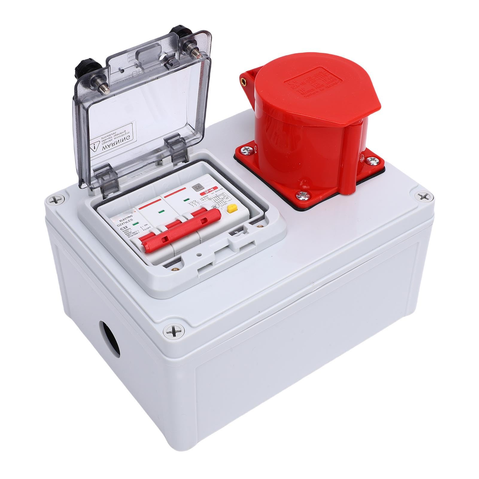 Scatola di Derivazione Industriale, Scatola di Distribuzione per Presa Elettrica in Plastica Tecnica Impermeabile IP44-67, di Giunzione Elettrica Portatile con Giunto Coordinato per Cantiere