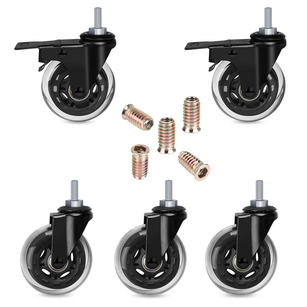 Buy Hirate 3 inch Caster Wheel with 5/16"18UNC Threaded Stem(2 Casters