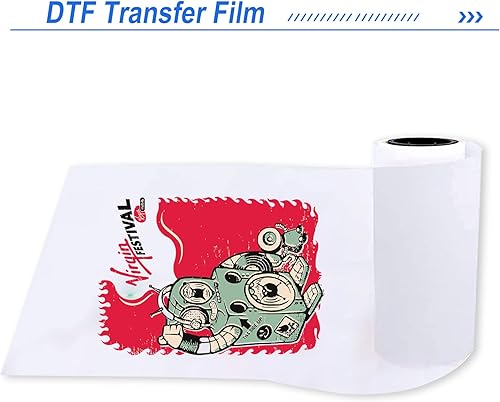 Miniatura 3 de DTF Película de transferencia de calor A3 PET rollo de transferencia de calor para camisetas ropa textil (11.8 pulgadas x 328 pies) - 328.1 ft