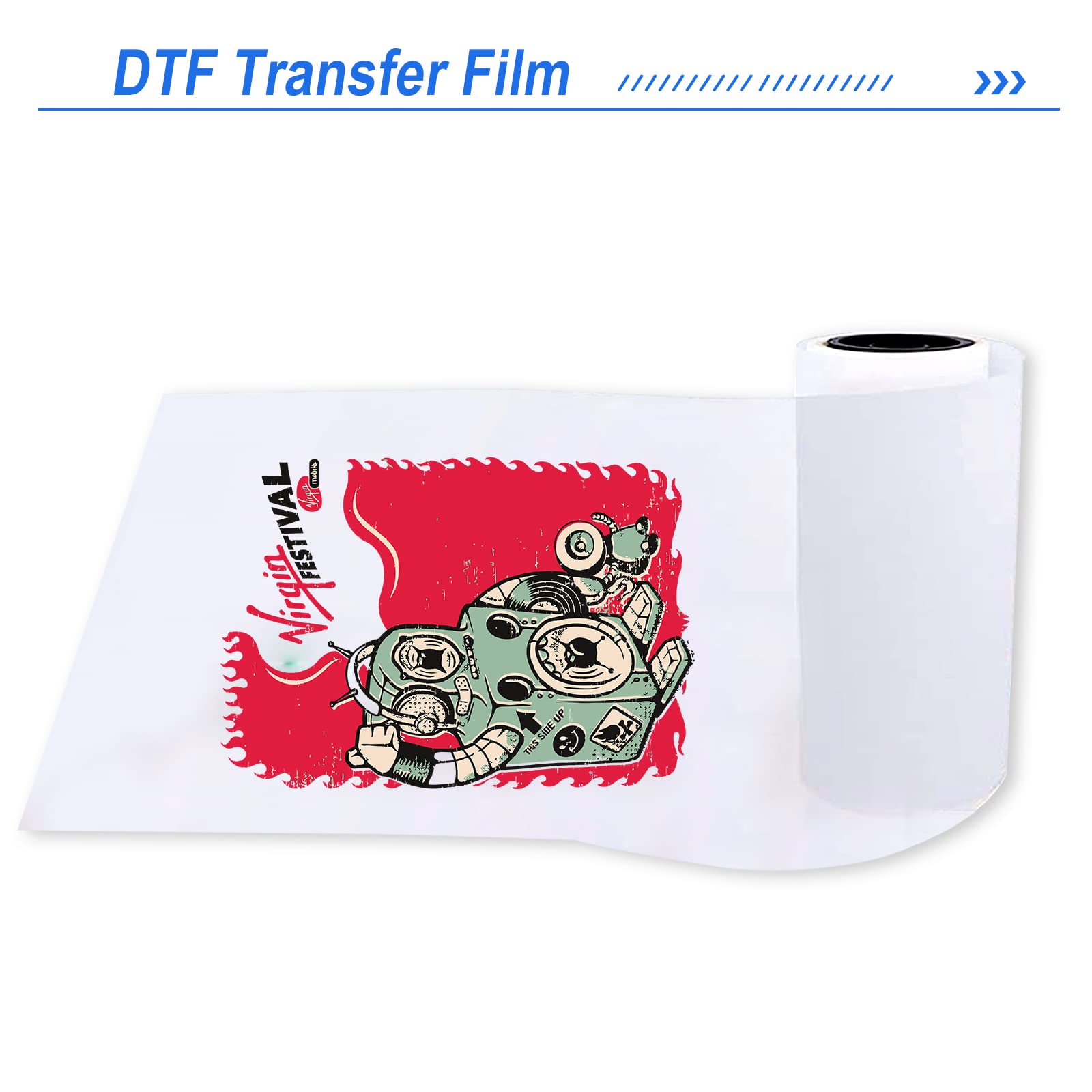 DTF-Transferfolie A4 PET-Wärmeübertragungsrolle für den Direktdruck auf T-Shirts, Kleidung und Textilien (21 cm x 99,7 m) – 100 m