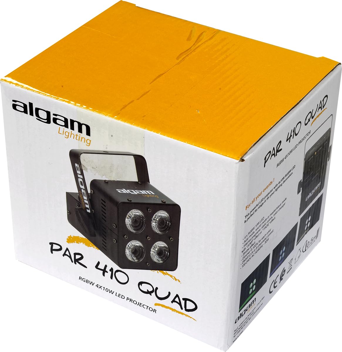 ALGAM LIGHTING - PAR 410 QUAD - Projecteur Par LED 4 x 10W RGBW - 125 x 125 x 110 mm - IP20