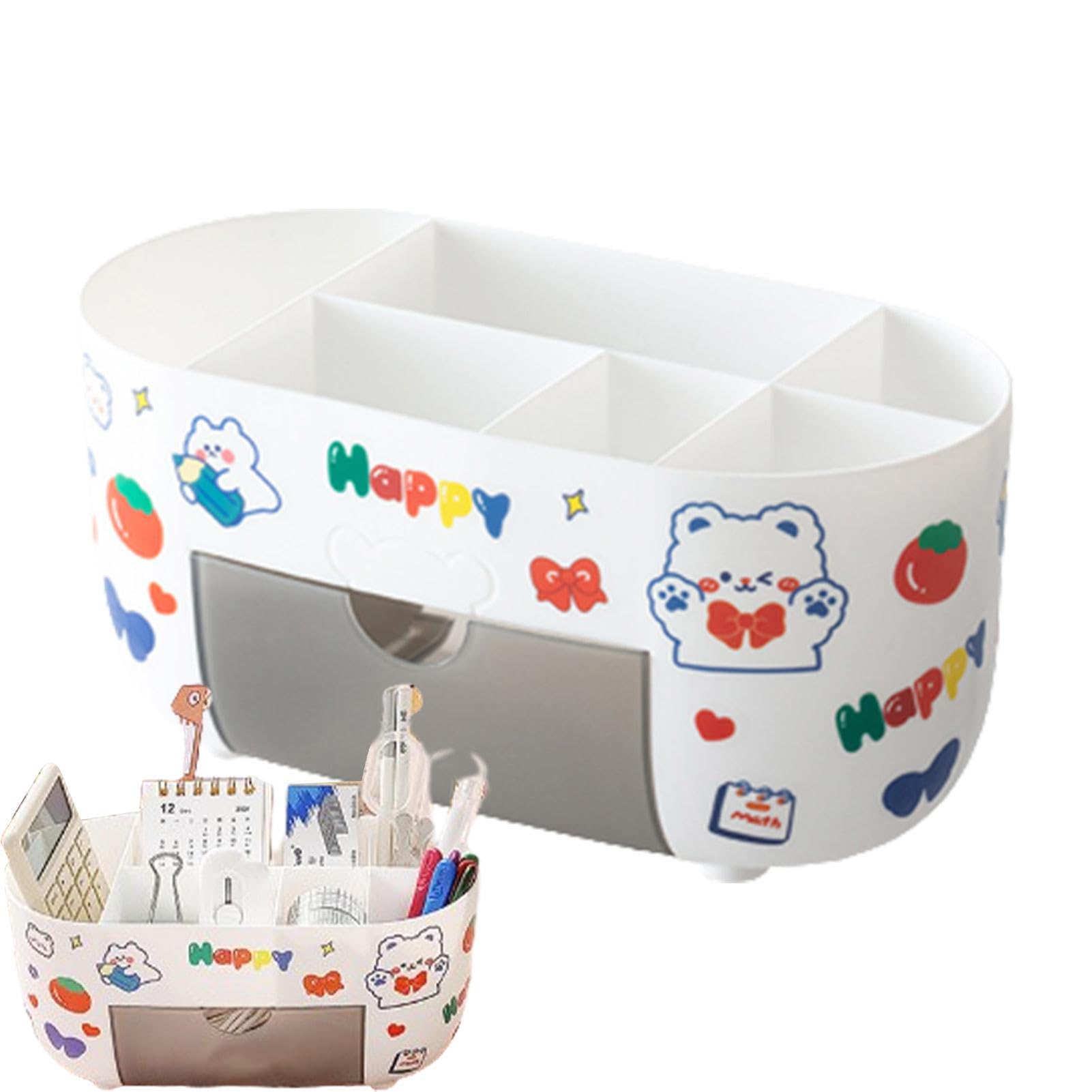 Soporte para bolígrafos de escritorio, contenedor organizador de papelería, bonita caja de almacenamiento para bolígrafos, estante multifuncional de gran capacidad para lápices, suministros de arte y