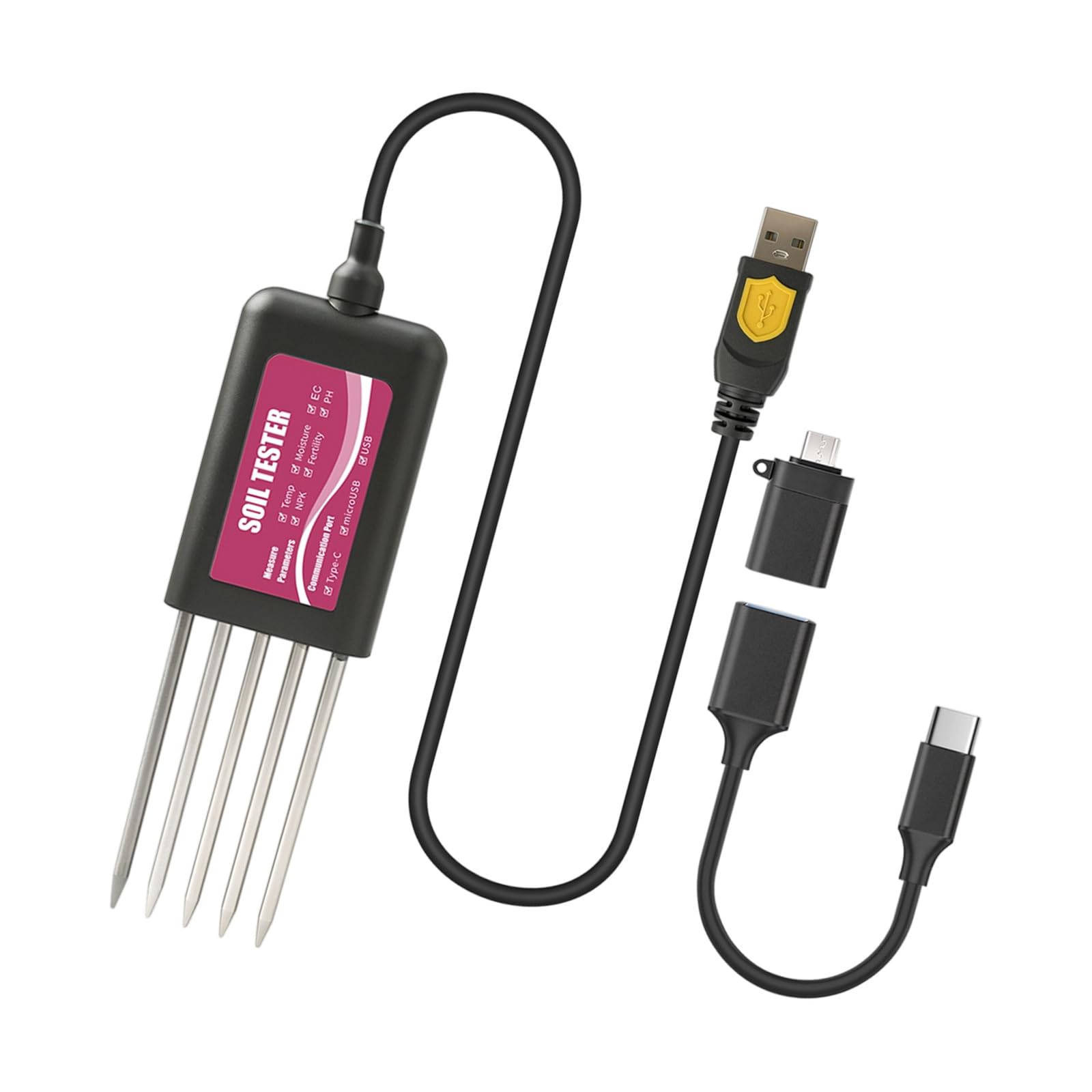 Accuracy Intelligent Soil Meter with Multiple Parameters and Real Time Data Display for Outdoor Use Soil Tester
