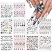 Kalolary 10pcs póker Nail Art Stickers, 3D Uñas Decoración Pegatinas de Arte Números letras cuadrados ciruelos en flor Calcomanías autoadhesivas para uñas Decoración de arte de manicura de bricolaje