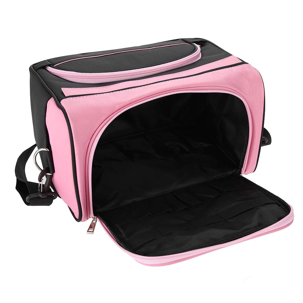 Brrnoo Borsa parrucchiere Borsa trasporto per accessori per parrucchieri professionale di grande capacità Borsa viaggio per attrezzi salone Rosa