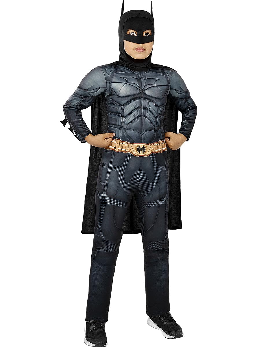 Funidelia | Disfraz de Batman TDK deluxe - El Caballero Oscuro para niño Superhéroes, DC Comics - Disfraces para niños, accesorios para Fiestas, Carnaval y Halloween - Negro